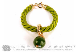 VANTO bracelet en tissu vert avec argent plaqué or rose 925 et vert Ref. 1978AG. NEUF!