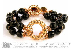 VANTO bracelet en argent plaqué or rose 925 avec onyx Ref. BR1501AG. NEUF!