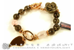 VANTO bracelet en argent plaqué or rose 925 avec pierres naturelles et résine Réf. BR1380AG. NEUF!