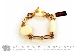 VANTO bracelet en argent plaqué or rose 925 avec agate blanche Ref. BR1241AG. NEUF!