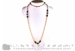 VANTO collier en argent plaqué or rose 925 et onyx Ref. GR2180AG. NEUF!