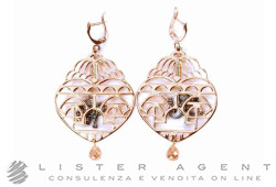 GIODORO boucles d'oreilles Singe en argent 925 plaqué or rosé et brunit avec pierres naturelles Ref. ORA1414-1. NOUVES!