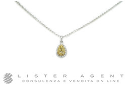 ADAMAS collana Goccia in oro bianco 18Kt con diamanti ct 0.06 e diamanti gialli ct 0.18 Ref. 5D46-TLE813BBG. NUOVA!