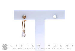 GERBELLA orecchino singolo Cercio con pendente in oro rosa 18Kt con diamante ct 0.20 Ref. VPS1E6. NUOVO!