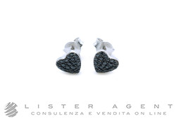 TICCHI orecchini Cuore in oro bianco 18Kt e diamanti neri ct 0.28 Ref. OR01805B. NUOVI!