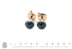 SONGA orecchini Tondo in oro rosa 18Kt e diamanti neri ct 0.46 Ref. VE24695DDK. NUOVI!