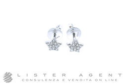 SONGA orecchini Stella in oro bianco 18Kt e diamanti ct 0.14 Ref. 246678-48473637. NUOVI!