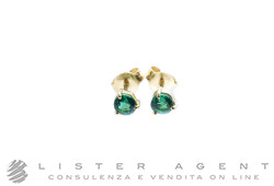 ORECCHINO Solitario in oro giallo 18Kt e smeraldi ct 0.50 Ref. O275/2-S0. NUOVI!