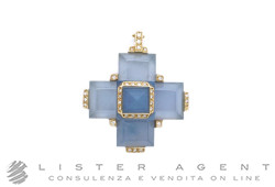 MOONLIGHT ciondolo croce in oro rosa 18Kt con calcedonio Ref. P720CBM. NUOVO!