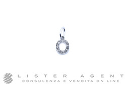 NITE ciondolo Lettera O in oro bianco 18Kt e diamanti ct 0.18. NUOVO!