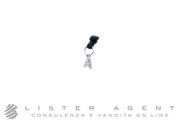 ANTEO ciondolo piccolo Dudù Lettera A in oro bianco 18Kt e diamanti ct 0.03. NUOVO!