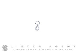 ANTEO ciondolo piccolo Dudù Lettera O in oro bianco 18Kt e diamanti ct 0.03. NUOVO!