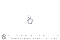 ANTEO ciondolo Dudù Lettera O in oro bianco 18Kt e diamanti ct 0.11. NUOVO!