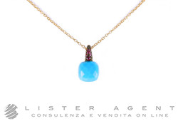 POMELLATO collier Capri en or rose 18Kt avec rubis et turquoise Ref. FB104O7RTU. NEUF!