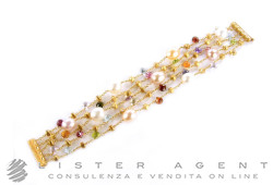 MARCO BICEGO bracelet Paradis en or jaune 18Kt avec pierres naturelles et perles Réf. BB922MIX114. NEUF!