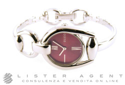 GUCCI Horsebit Mod. 139SM en acier Bordeaux Ref. YA139502. NEUF!
