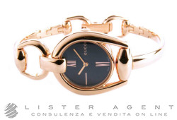 GUCCI Horsebit Mod. 139SM en acier plaqué or rose Noir Ref. YA139507. NEUF!
