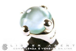 POMELLATO67 bague en argent 925 avec nacre de quartz hydrothermale synthétique et agate verte teinte Taille 16 Ref. AB418RAQIT. NEUF!