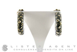 POMELLATO67 Boucles d'oreilles Cerchio Piccolo en argent 925 et marcassite Ref. OB224MAA. NEUF!