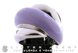 DAMIANI bague Gomitolo en argent 925 et émail lilas avec diamant ct 0,01 Taille 18 Ref. 20064654. NEUF!