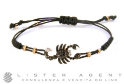 PIPPO PEREZ bracelet Scorpion en or rose 18Kt avec diamants blancs ct 0,08 et noir ct 0,53 Ref. B163DN. NEUF!