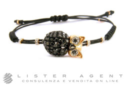 PIPPO PEREZ bracelet Chouette en or rose 18Kt avec diamants blancs ct 0,12 et noir ct 1,79 Ref. B114DN. NEUF!