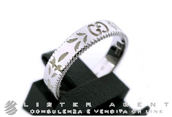 GUCCI bague Icon 4MM en or blanc 18Kt et émail blanc Ref. YBC4345410030. NEUF!