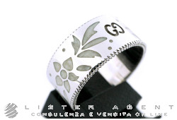 GUCCI bague Icon 9MM en or blanc 18Kt et émail blanc Ref. YBC4345260030. NEUF!