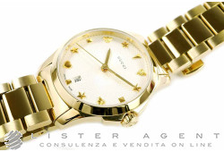 GUCCI G-Timeless Lady en acier plaqué or jaune Argenté Ref. YA126576. NEUF!