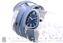 BULGARI Serpenti en acier et diamant Bleu Ref. SPS27C35DL/4T-102967. NEUF!