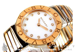 BULGARI Bulgari-Bulgari Tubogas Small size en acier et or rosé 18Kt Nacre avec diamants Ref. BBL262TWSPG/12.S. NEUF!