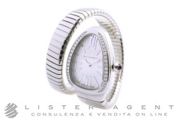 BULGARI Serpenti en acier et diamants Argenté Ref. SP35C6SDS.1T-101816. NEUF!