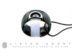 DAMIANI bague D.Icon en céramique noire et or blanc 18Kt avec diamant ct 0.01 H Taille 53/54 Ref. 20045781. NEUF!