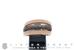PASAVENTO anello in argento 925 placcato oro rosa e brunito marrone Mis 15 Ref. WPXLA568/M. NUOVO!