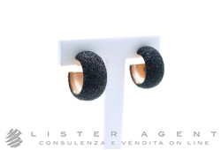 PASAVENTO orecchini in argento 925 placcato oro rosa e brunito nero Ref. WPLVO001. NUOVI!