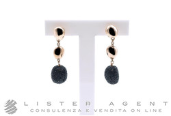 PASAVENTO orecchini in argento 925 placcato oro rosa e brunito nero Ref. WPLVO622. NUOVI!