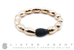 PASAVENTO bracciale in argento 925 placcato oro rosa e brunito con molla in acciaio Ref. WPLVB965. NUOVO!