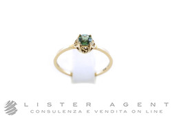 GUCCI anello Interlocking G Ring in oro giallo 18Kt con tormalina verde Misura 14 Ref. YBC662428001. NUOVO!
