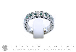 DAMIANI anello Eternal Confort Belle Epoque in oro bianco 18Kt con diamanti ct 0.30 e smeraldi ct 0.40 Misura 14 Ref. 2006805. NUOVO!