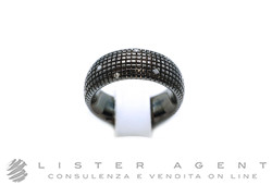 DAMIANI anello Metropolitan in oro bianco 18Kt brunito con diamanti ct 0.14 Misura 10 Ref. 20048412. NUOVO!