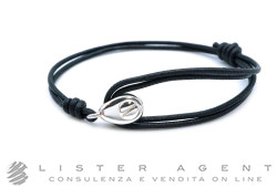 DODO by Pomellato bracciale Puleggia in argento 925 e cordino nero Ref. DCARR/A/K. NUOVO!