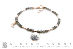 DODO by Pomellato bracciale Moon & Sun in oro rosa 9K con quarzo fume e diamanti brown ct 0.08 Misura S Ref. DBC2007-MOSUN-QF09R. NUOVO!