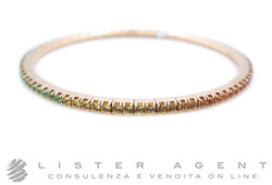 DEMEGLIO bracciale elastico Tennis in oro rosa 18Kt e zaffiri multicolor ct 2.65 Ref. 23023217-BTE65RWOG. NUOVO!