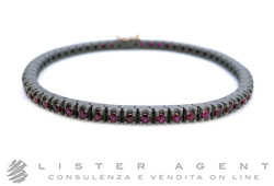 MANO J. bracciale Tennis in titanio con rubini ct 3.80. NUOVO!