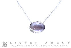 COLLANA in oro bianco 18Kt con diamanti ct 0.26 G Vs e ametista. NUOVA!