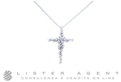 SALVINI collana Croce in oro bianco 18Kt con diamanti ct 0.74 H Ref. 20039118. NUOVA!