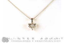 COLLIER Foyer en or blanc 18Kt avec diamants ct 0,21 + 0,20 Ref. P01588. NEUF!