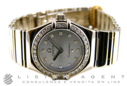 OMEGA Constellation lady en or blanc 18Kt et diamants Gris avec diamants Ref. 11653600. NEUF!