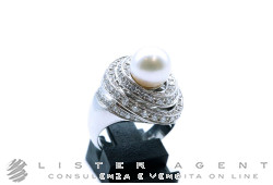 MIKAWA by Damiani anello in oro bianco 18Kt diamanti ct 1,00 e perla mm 8,9 Ref. MAP76169. NUOVO!