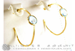 Boucles d'oreilles MARCO BICEGO Jaipur en or jaune 18 carats et topazes bleu clair Ref. OB981TP01. NEUF!